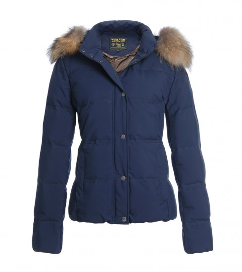 Woolrich norvegese donne Pelliccia Giacca Blu